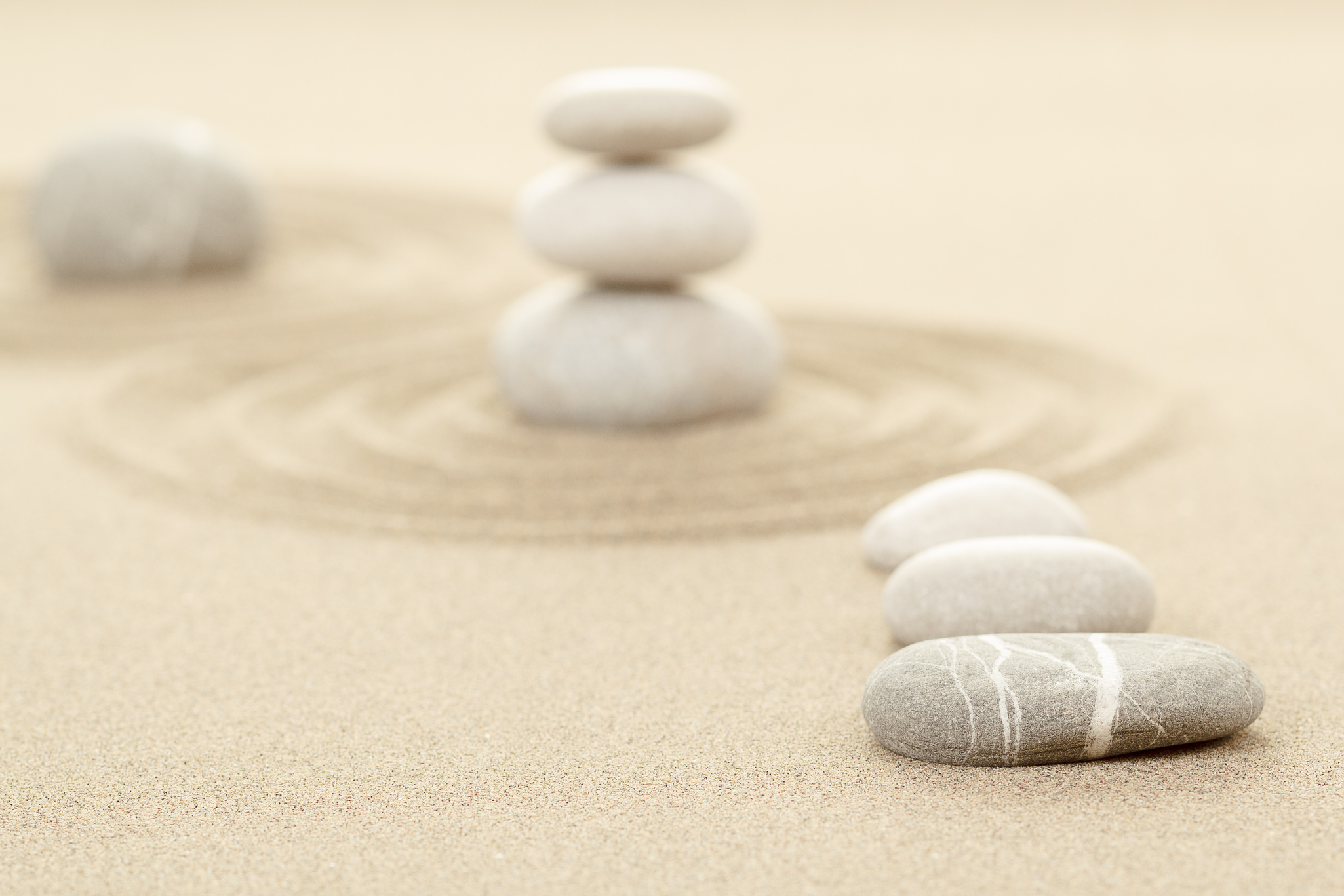 Balance Zen Stones in Sand