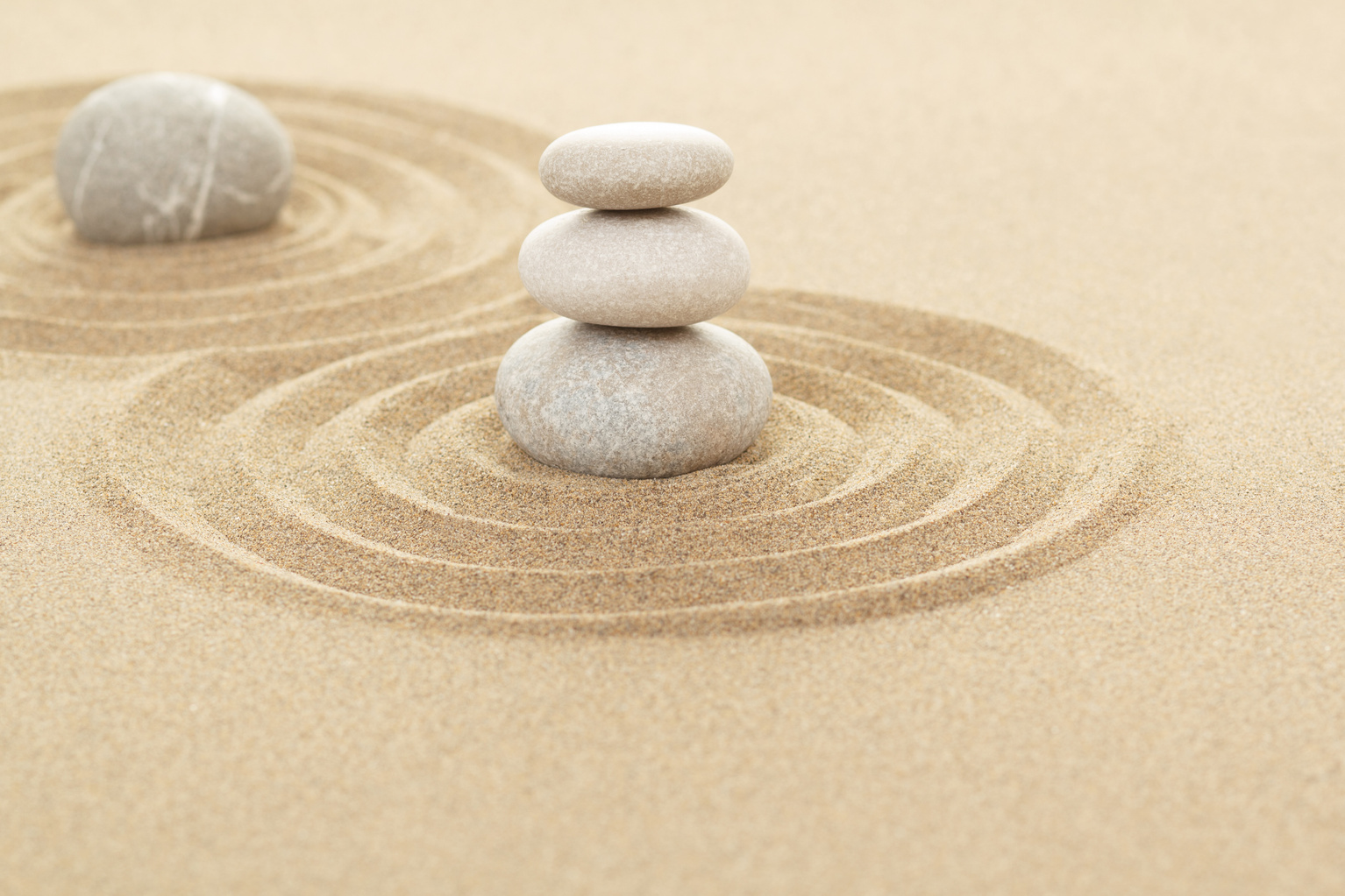 Balance Zen Stones in Sand